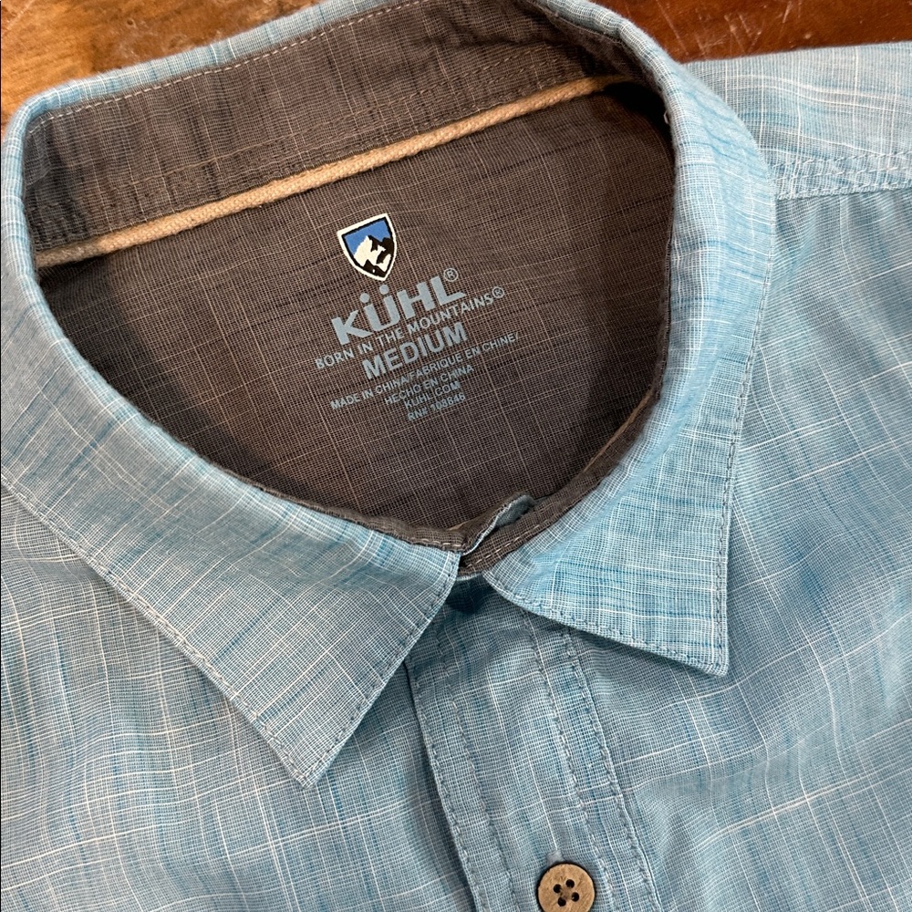 Kuhl Light Blue Casual Button Down Shirt, Med